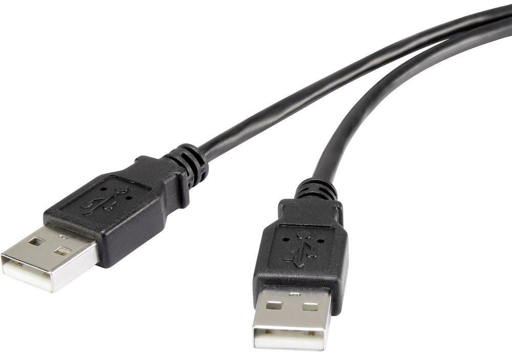 Renkforce Kabel USB 2.0 Renkforce rf-USB-AA1 [1x Złącze męskie USB 2.0 A 1x Złącze męskie USB 2.0 A] 1 m czarny