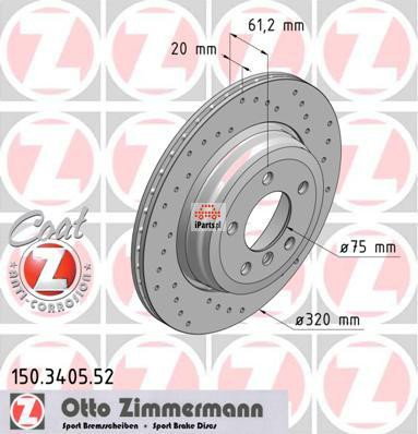 ZIMMERMANN Tarcza hamulcowa 150.3405.52