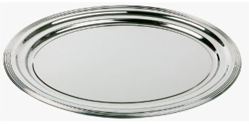 APS OWALNA OZDOBNA TACA CLASSIC STAL CHROMOWANA 46X34CM zakupy dla domu i biura EJ431