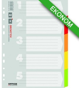 Office products Schneider Przekładki karton, A4, 227x297mm, 5 kart DN254