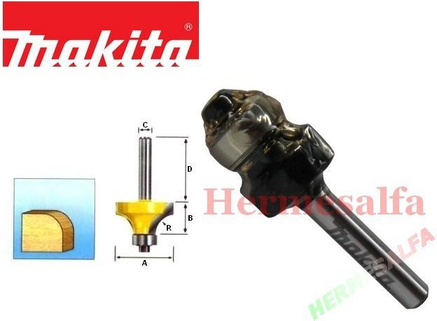MAKITA FREZ DO FAZOWANIA PÓŁOKRĄGŁEGO DO ZAOKRĄGLEŃ R3 6mm D-09422
