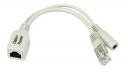 Mikrotik RBPOE FastEth PoE adapter with shielded connectors, supports 9-48V PoE