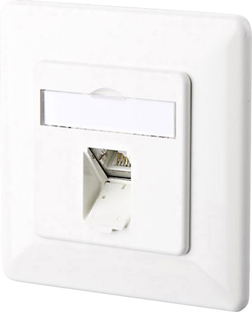 Metz Connect Gniazdo sieciowe Rodzaj montażu Podtynkowy Wkład z płytką centralną i ramką Connect 1307371002-I 1307371002-I CAT 6 1 Port czysty biały