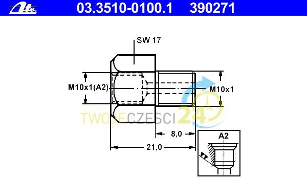 ATE Adapter, przewód hamulcowy 03.3510-0100.1