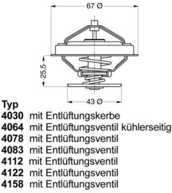 Wahler Termostat, żrodek chłodzący 4078.87D