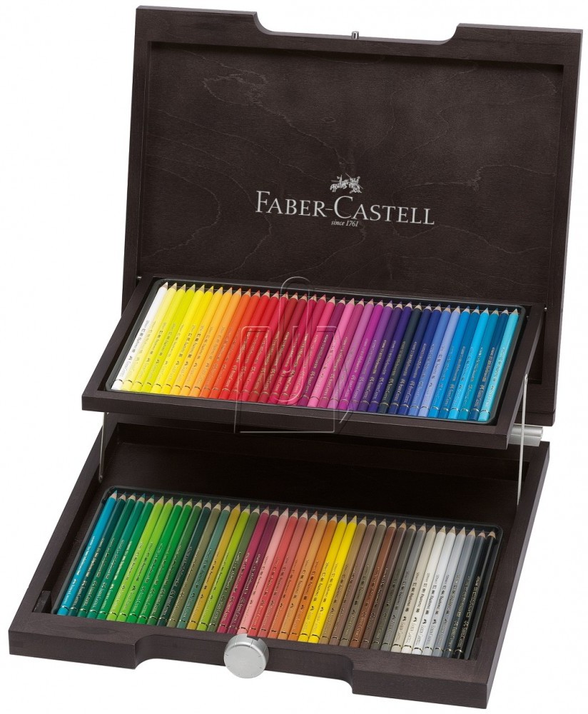Faber-Castell Drewniana kaseta Polychromos - zestaw kredek Faber-Castell 72 szt 110072