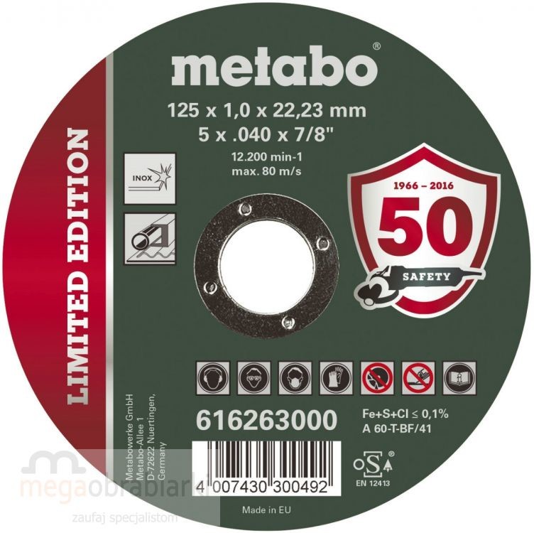Metabo Tarcza tnąca INOX 616263000