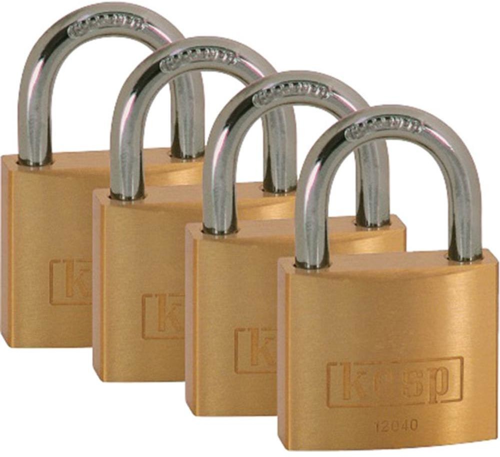 Kasp Kłódka K12040D4 z zamkiem kluczykowym 40 mm Złoto-żółty