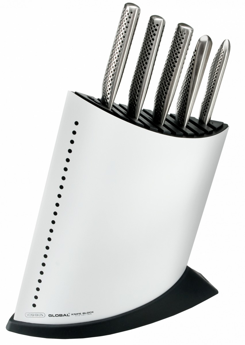 Global Komplet 5 noży w białym bloku GKB-52CW |