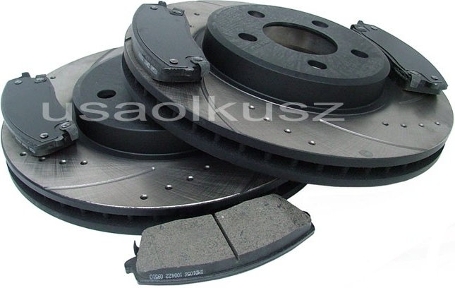 ROZNI Nawiercane nacinane tarcze hamulcowe przednie 320mm oraz klocki Dodge Magn