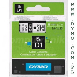 Dymo taśma D1 czarno/białe 9mm x 7m (40913)