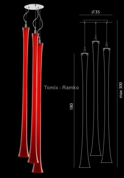 Ramko Żyrandol SYMPATICA III bordo (67400 )