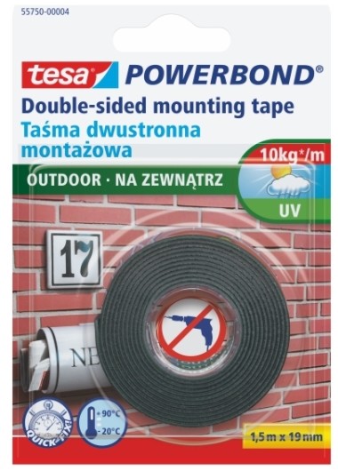 Tesa Taśma montażowa Powerbond Outdoor 19 mm x 1 5 m