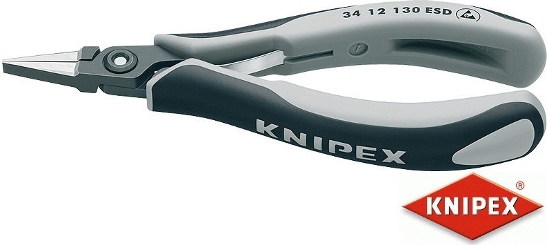 Knipex szczypce precyzyjne dla elektroników ESD, dwukomponentowe (34 12 130 ESD)