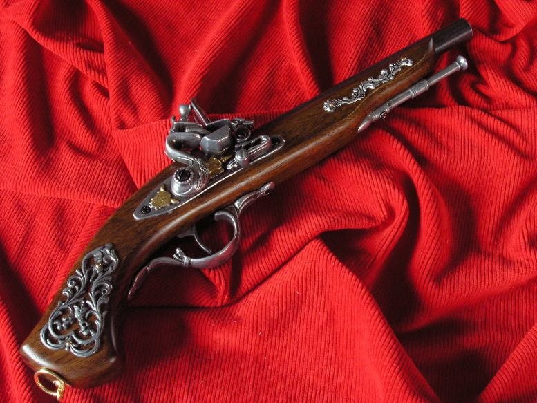 WŁOCHY HISTORYCZNY ANGIELSKI PISTOLET SKAŁKA