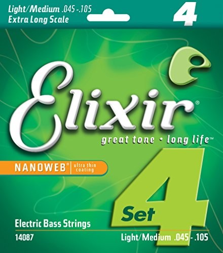Elixir 14087 struny Electric Bass 4 średni Extra Long Scale nanoweb Coating Bass 14087