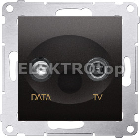 Kontakt Simon DAD1.01/48 Gniazdo TV-DATA. Dwa porty wyjściowe typu F (moduł); an