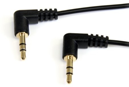 STARTECH.COM StarTech.Com MU1MMS2RA kabel jack, przedłużający, końcówka kątowa 30 cm czarny MU1MMS2RA