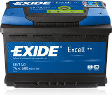 Exide Excell 50Ah 450AEB500 P+