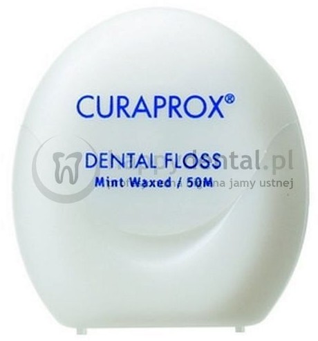 Curaden DF 834 Dental Floss 50m - miętowa, lekko woskowana nić dentysty