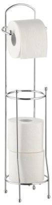 axentia Axentia Udana 282245 stojak na papier toaletowy, ze srebrnej stali chromowanej, z dodatkowym miejscem na 3 rolki, łącznie miejsce na 4 rolki, wysokość 66 cm łącznie z podstawą, prosty design i