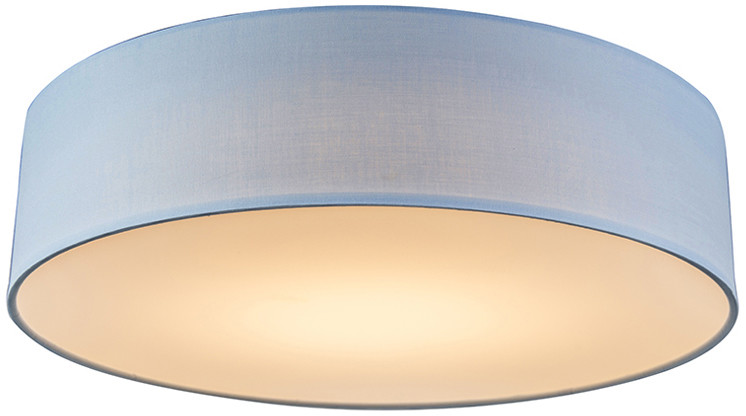QAZQA Lampa sufitowa niebieska 40 cm w tym LED - Drum LED