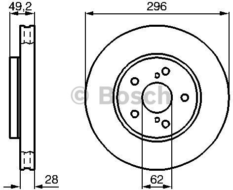 BOSCH Tarcza hamulcowa przednia, 0 986 478 968  0986478968