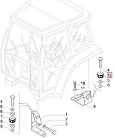 CNH GUMOWY AMORTYZATOR KABINY NEW HOLLAND 81866330