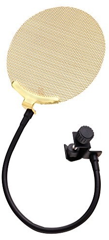 Pronomic pronomic PK-20G profe ssionneller poschutz (13,5 cm Popkiller zapewnia Recording, pozłacane łabędzia szyja membranie) z zaciskiem metalowy PK-20G
