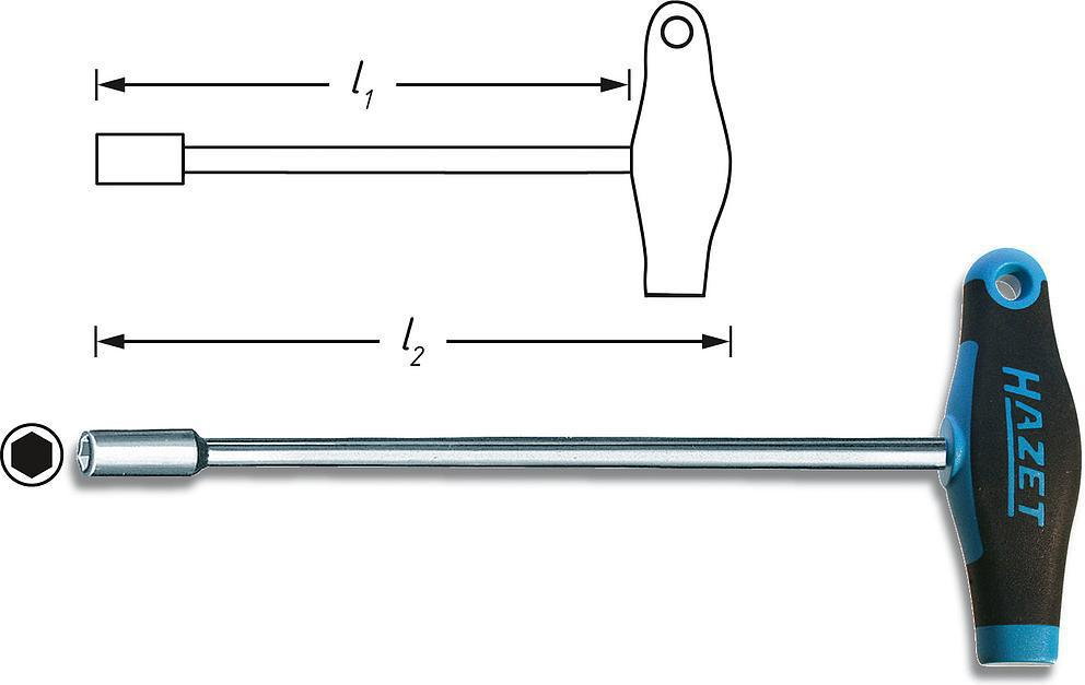 Hazet wkrętak nasadkowy 428LG-8 8 mm stal chromowo-wanadowa uchwyt wielokomponen