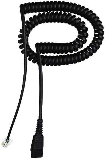 Jabra QD Cord to RJ10, coiled, 0,5 - 2 meters, standard-allocation 8800-01-01