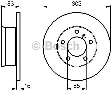 BOSCH Tarcza hamulcowa przednia, 0 986 478 189  0986478189