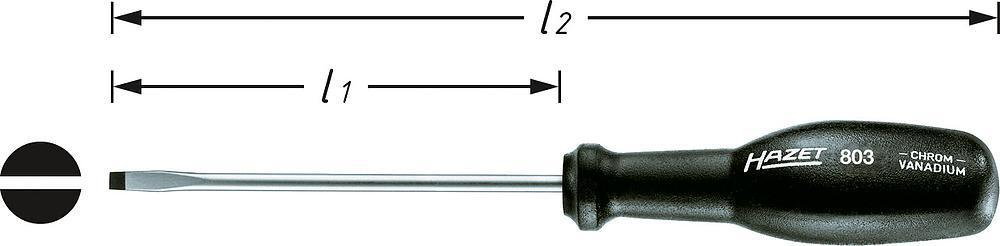 Hazet wkrętak płaski 803-140 14 mm Długość klingi: 250 mm stal chromowo-wanadowa