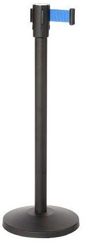 Saro Słupek stalowy odgradzający paskowy | wys. 915 mm | 9 kg | pasek niebieski 1800 mm 399-1006