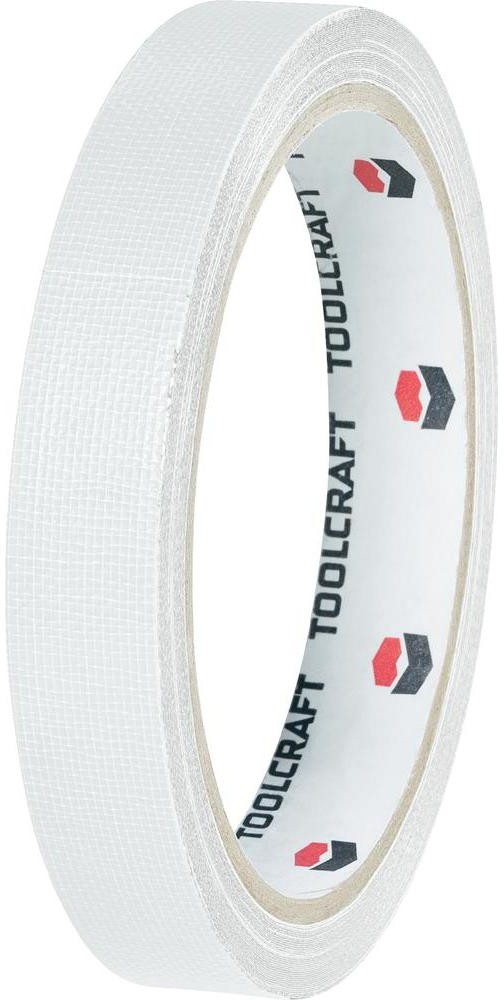 TOOLCRAFT Taśma materiałowa TOOLCRAFT HEB19L10WC Kolor biały DxS) 10 m x 19 mm Zawartość 1 Rolka(ek)