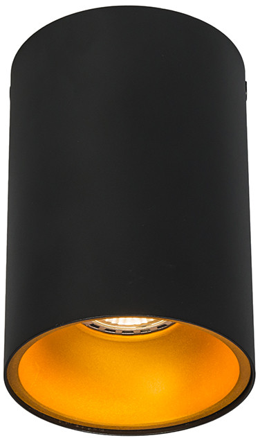 QAZQA Spot czarny ze złotym - Deep