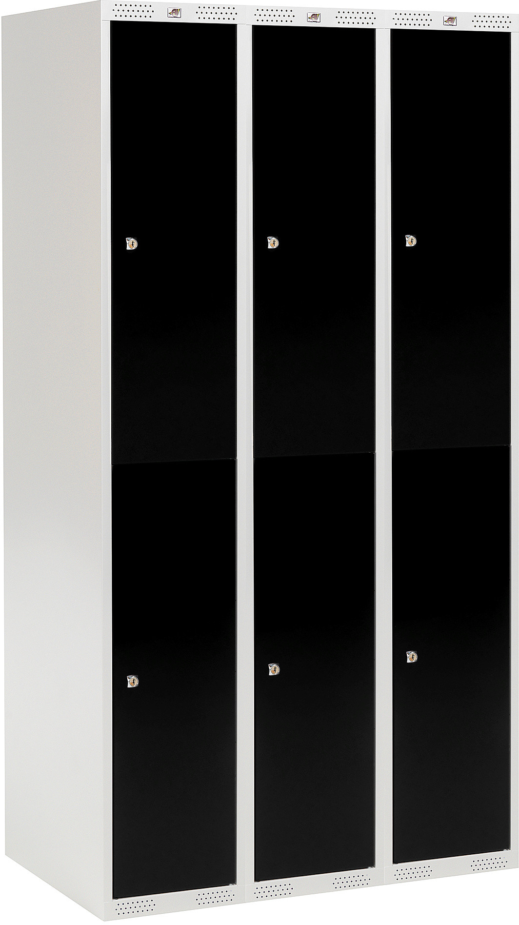 AJ Szafki osobiste 3 moduły po 2 skrytki w pionie 1740x900x550 mm czarna 323976