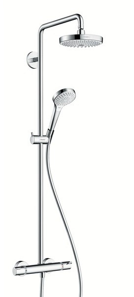Hansgrohe Croma Select E Multi SemiPipe EcoSmart 9 l/min Zestaw prysznicowy biały/chrom 27254400