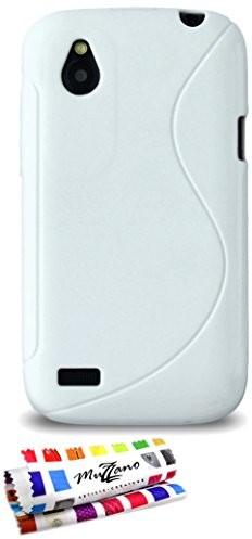 HTC Ultraflache weiche Schutzhülle T328 [Le S Premium] [Weiss] von MUZZANO + STIFT und MICROFASERTUCH MUZZANO GRATIS - Das ULTIMATIVE, ELEGANTE UND LANGLEBIGE Schutz-Case für Ihr T328