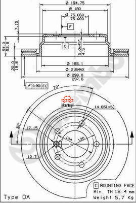 BREMBO Tarcza hamulcowa 09.6841.14