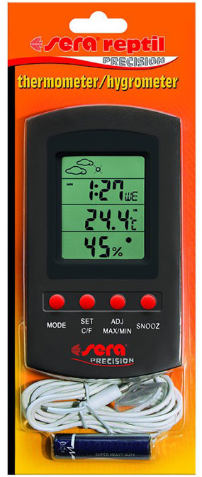 Sera Reptil Thermometer/Hygrometer urządzenie do trwałego pomiaru temperatury i wilgotności powietrza w terrarium 1 szt