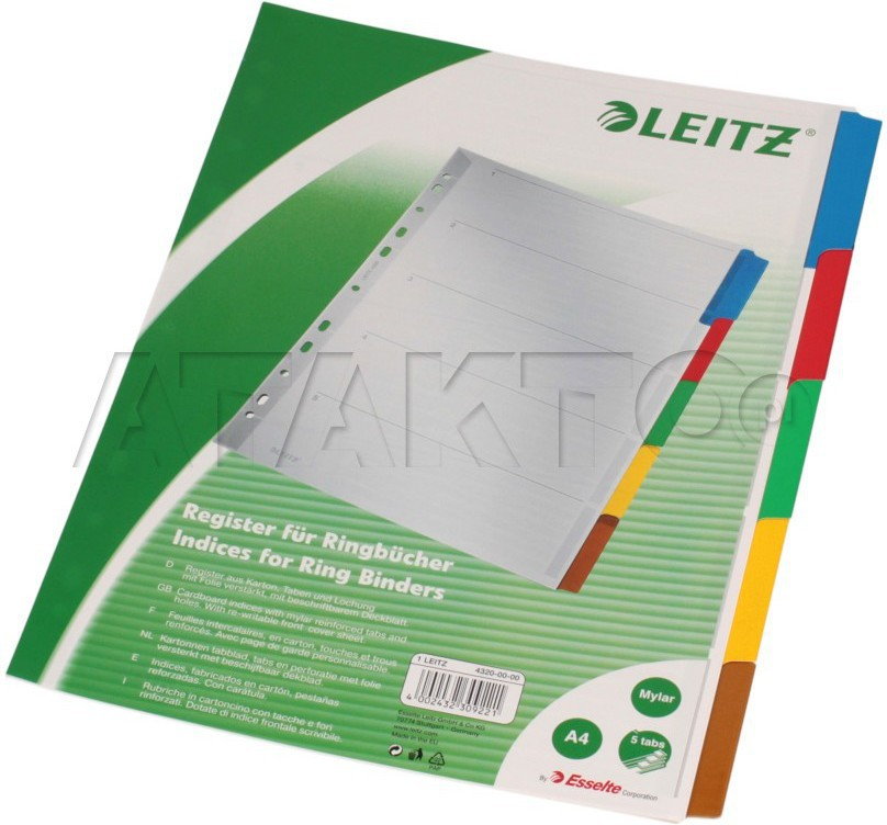 Leitz Przekładka kartonowe A4 5k kolorowe LE1046