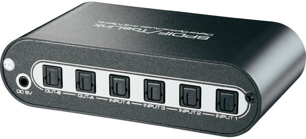 SpeaKa Professional Przełącznik switch audio toslink SpeaKa Professional 4 Porty z pilotem zdalnego sterowania