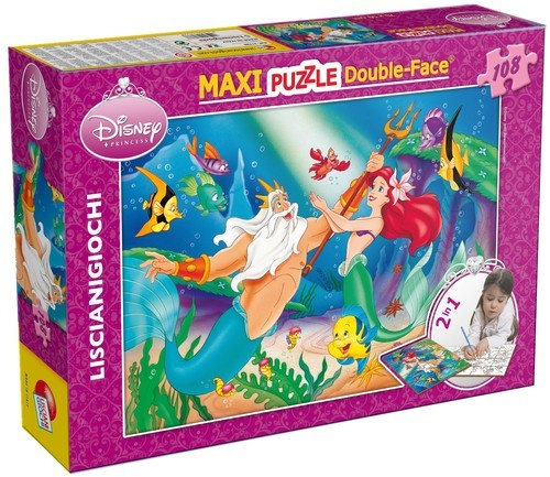 Lisciani Puzzle dwustronne maxi mała syrenka 108