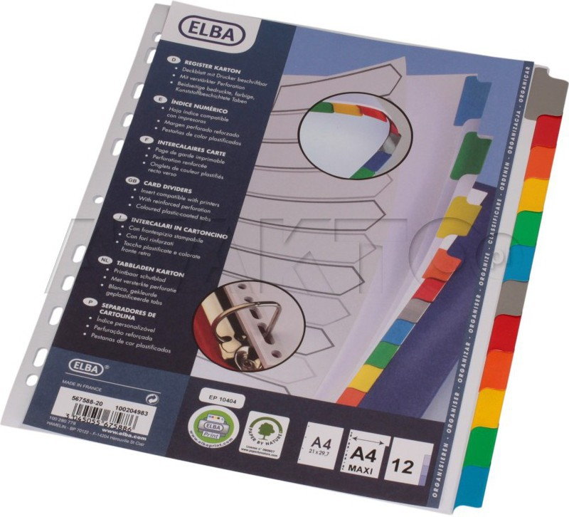 Bantex Przekładka A4 12k Maxi Mylar EB5661