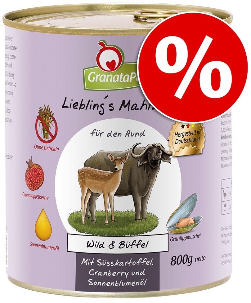 Granata Pet Granatapet 12 X 800 G Granatapet Lieblings Mahlzeit W Super Cenie! - Cielęcina & Królik Z Cukinią, Dynią I Olejem Lnianym