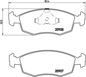 BREMBO Zestaw klocków hamulcowych, hamulce tarczowe P 24 019