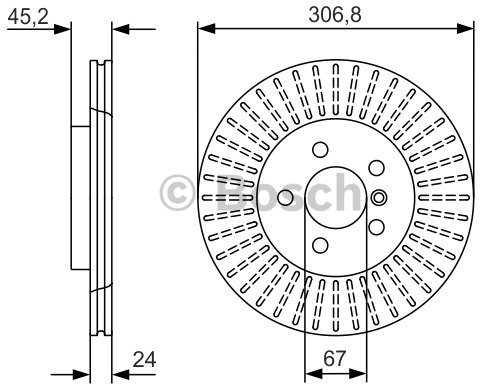 BOSCH Tarcza hamulcowa przednia, 0 986 479 C93  0986479C93