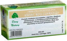 Dary Natury HERBATKA Z KWIATU BZU CZARNEGO BIO (20 x 2 g)