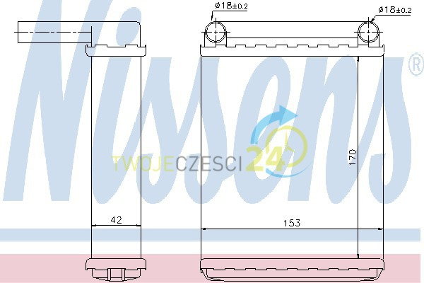 NISSENS Wymiennik ciepła, ogrzewanie wnętrza 72038